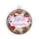 Pendentif Cabochon Argent - joyeux anniversaire