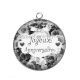 Pendentif Cabochon Argent - joyeux anniversaire