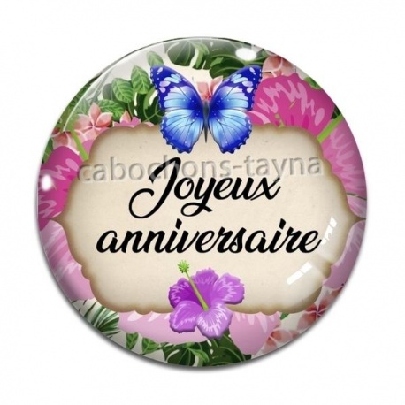 Cabochon Verre - joyeux anniversaire