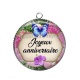 Pendentif Cabochon Argent - joyeux anniversaire