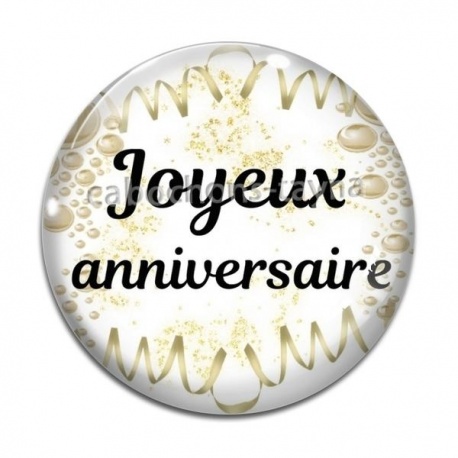 Cabochon Verre - joyeux anniversaire