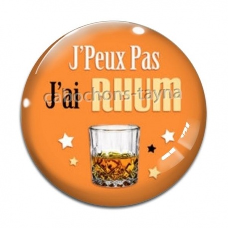 Cabochon Verre - j'peux pas j'ai rhum