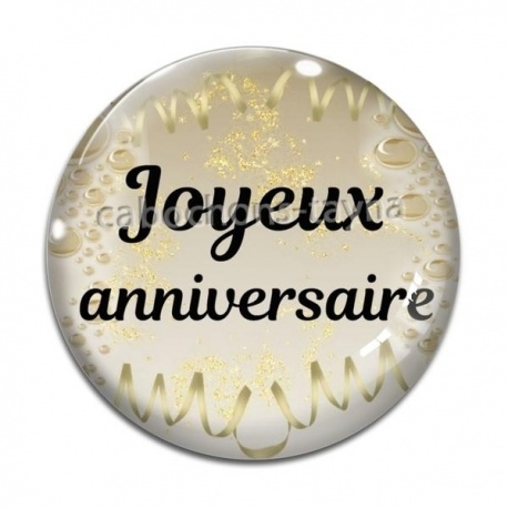 Cabochon Verre - joyeux anniversaire