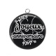 Pendentif Cabochon Argent - joyeux anniversaire
