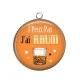 Pendentif Cabochon Argent - j'peux pas j'ai rhum