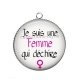 Pendentif Cabochon Argent - je suis une femme qui déchire
