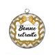 Pendentif Cabochon Argent - bonne retraite