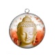 Pendentif Cabochon Argent - bouddha méditation