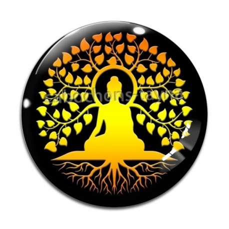 Cabochon Verre - bouddha méditation