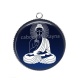 Pendentif Cabochon Argent - bouddha méditation