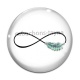 Cabochon Verre - signe infini plume