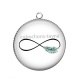 Pendentif Cabochon Argent - signe infini plume