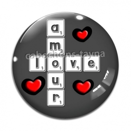Cabochon Verre - amour love