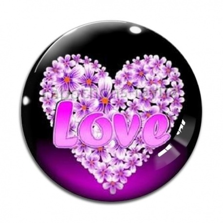 Cabochon Verre - love