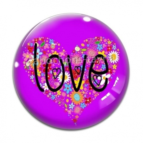 Cabochon Verre - love