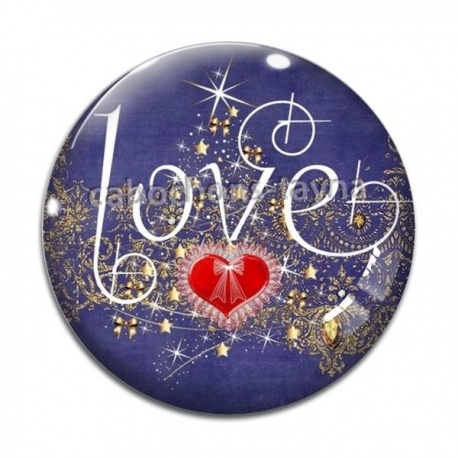Cabochon Verre - love