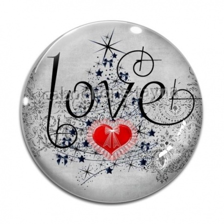 Cabochon Verre - love