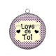 Pendentif Cabochon Argent - love de toi