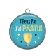 Pendentif Cabochon Argent - j'peux pas j'ai pastis