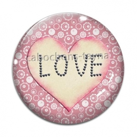 Cabochon Verre - love 