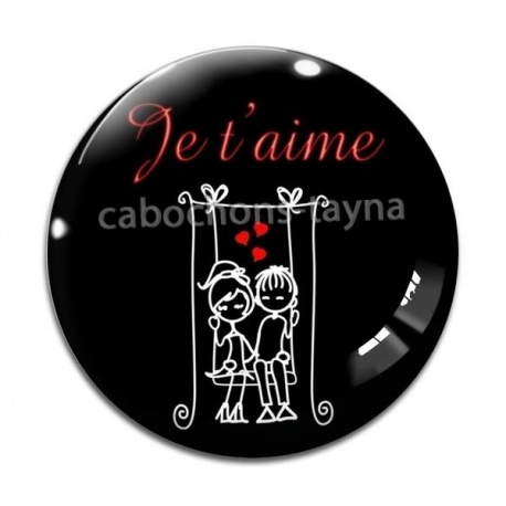 Cabochon Verre - je t'aime