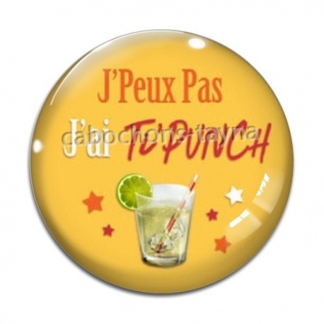 Cabochon Verre - j'peux pas j'ai ti punch
