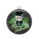 Pendentif Cabochon Argent - joyeuse halloween