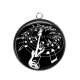 Pendentif Cabochon Argent - guitare note de musique