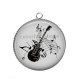 Pendentif Cabochon Argent - guitare note de musique