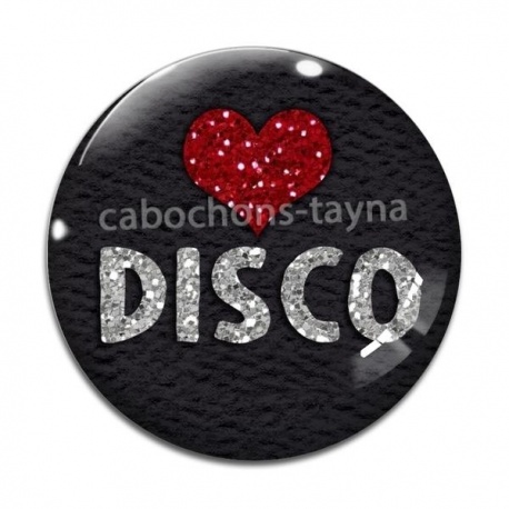 Cabochon Verre - musique disco