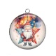 Pendentif Cabochon Argent - père noël