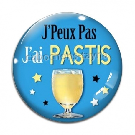Cabochon Verre - j'peux pas j'ai pastis