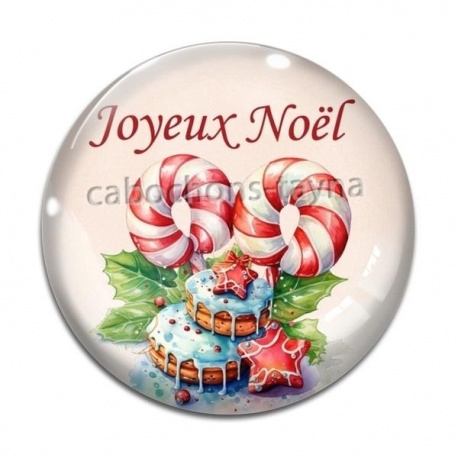 Cabochon Verre - joyeux noël