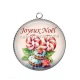 Pendentif Cabochon Argent - joyeux noël