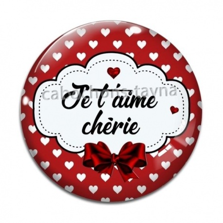 Cabochon Verre - je t'aime chérie