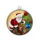 Pendentif Cabochon Argent - papa noël