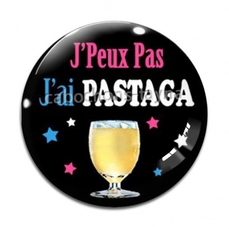 Cabochon Verre - j'peux pas j'ai pastaga