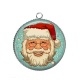 Pendentif Cabochon Argent - père noël