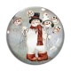 Cabochon Verre - bonhomme de neige