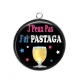 Pendentif Cabochon Argent - j'peux pas j'ai pastaga