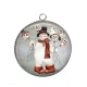 Pendentif Cabochon Argent - bonhomme de neige