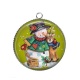 Pendentif Cabochon Argent - bonhomme de neige