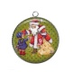 Pendentif Cabochon Argent - père noël