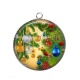 Pendentif Cabochon Argent - boule de noël