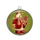 Pendentif Cabochon Argent - bonhomme de neige