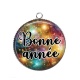 Pendentif Cabochon Argent - bonne année