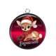 Pendentif Cabochon Argent - joyeux noël