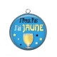 Pendentif Cabochon Argent - j'peux pas j'ai jaune