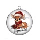 Pendentif Cabochon Argent - joyeux noël