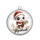 Pendentif Cabochon Argent - joyeux noël